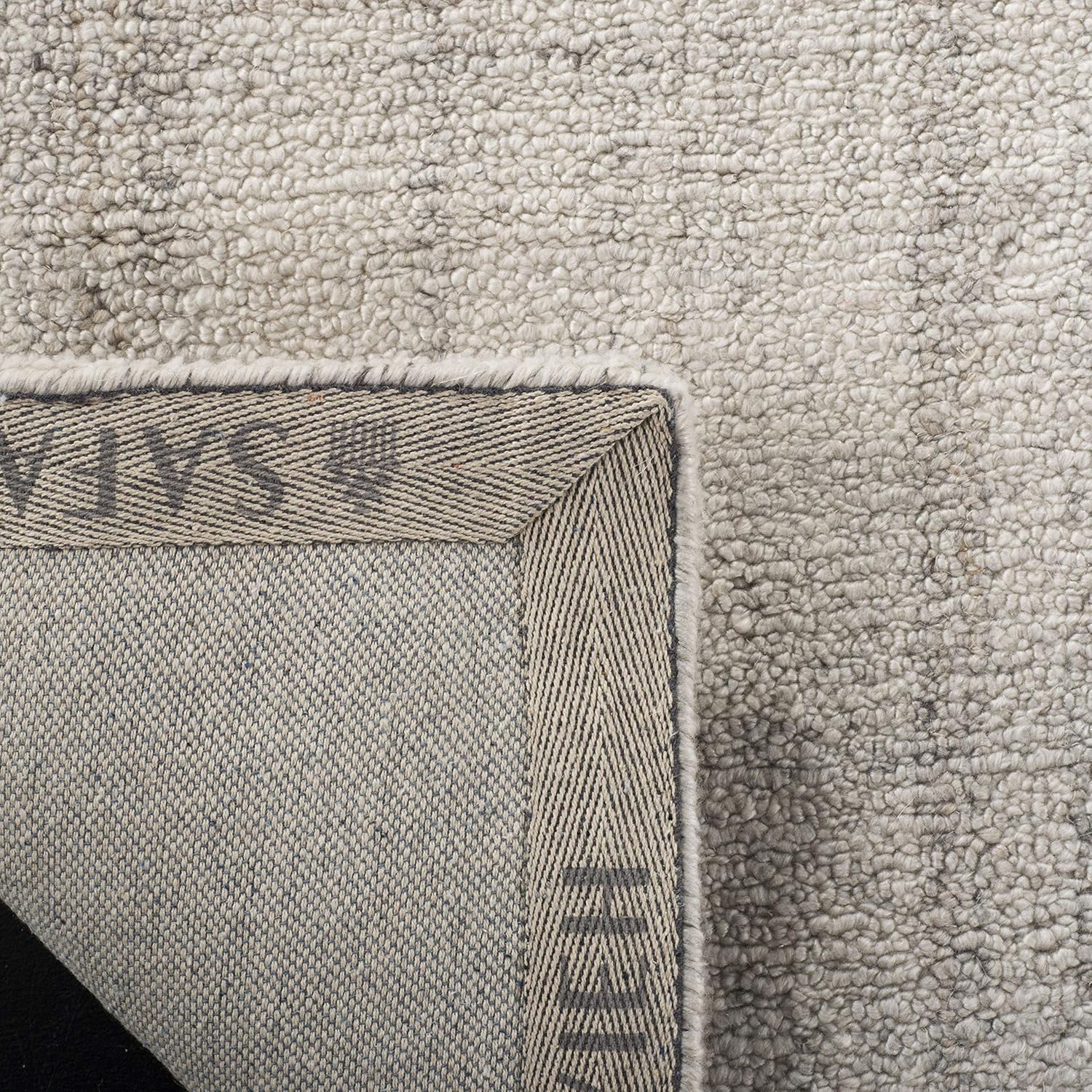 SAFAVIEH Abstract Collection X-Large Area Rug - 11' x 15', Light Grey, Handmade Wool & Viscose, Ideal for High Traffic Areas in Living Room, Bedroom (ABT141E)
