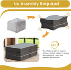 Tri Folding Mattress King Size - 6 Inch Dual-Layer Memory Foam Foldable Mattress Portable Floor Bed Sofa with Removable Washable Cover, Handle & Non-Slip Bottom for Guest, Camping, RV, Yoga, Home Use