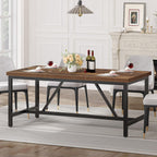 YITAHOME 70.8" Large Kitchen Dining Room Table for 6-8 People, Rustic Brown Farmhouse Industrial Wood Style Rectangle Apartment Dinning Room Dinette Tables for Eating Dinner