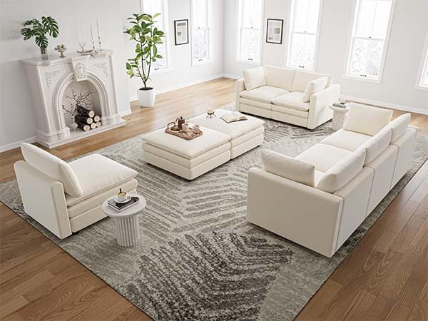 Txtin's Cloud Couches for Living Room L Shaped Sectional Couch with Ottoman Deep Plush 4 Seats Sofa Modern Sofa for Apartment | Cloud, L shaped, Deep Seat, Movable Ottoman, 4 Seat, Sectional