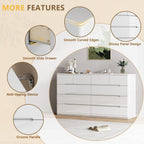 10 Drawer White Dresser for Bedroom, 55" Long Dresser Chest of Drawers, Large High Gloss Modern Storage Cabinet with Big Drawers Handle Free, Living Room, Entryway, Hallway