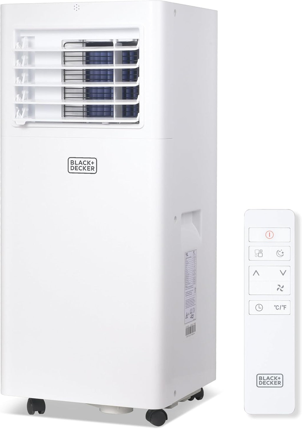 BLACK+DECKER Portable Air Conditioner, 8,500 BTU for Rooms Up To 350 Sq. Ft., Portable AC with Full Function Remote Control & Window Kit, BPACT05SM, White