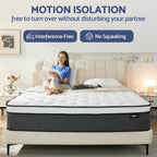 Full Size Mattress, Hybrid Mattress with Gel Memory Foam, Pocket Springs Mattresses for Motion Isolation, Pressure Relief