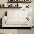 Loveseat Sofa丨53 inch Love Seat Small Couch for Small Space 丨7.5” Thick Seat Cushion Sofas for Bedroom丨Chenille Mini Couch for Apartment Beige