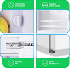 DEMULLER 2.4 Cu.ft White Mini Fridge with Top Freezer Dorm Refrigerator with 7 Adjustable Temperature Control & Ajustable Feet, Small Fridge Ideal for One Person Use Apt Kitchen Office
