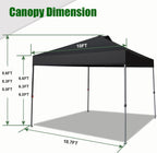 Eurmax USA NOMATTER ONE-Person Open&Close 10x10ft Pop Up Canopy Tent .Portable Shelter Canopy for Outdoor Events .Instant Canopies  Temporary Sunshade Bonus 4 Sand Bags(Black)
