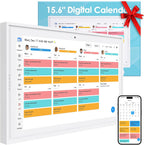 Digital Calendar: 15.6-inch Wall Planner Digital Calendar & Chore Chart with Video Call  2K Smart Touchscreen Interactive Display for Family Schedules  4+64GB  Wall/Desk Mountable  Great for Organizing Your 2026 Calendar