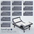 Sven & Son Platinum Adjustable Bed Base Frame + 12 inch Memory Foam Matt (Medium), Lumbar Support, Head-Pillow-Tilt, Massage, Under-Bed Lights, USB - Twin XL