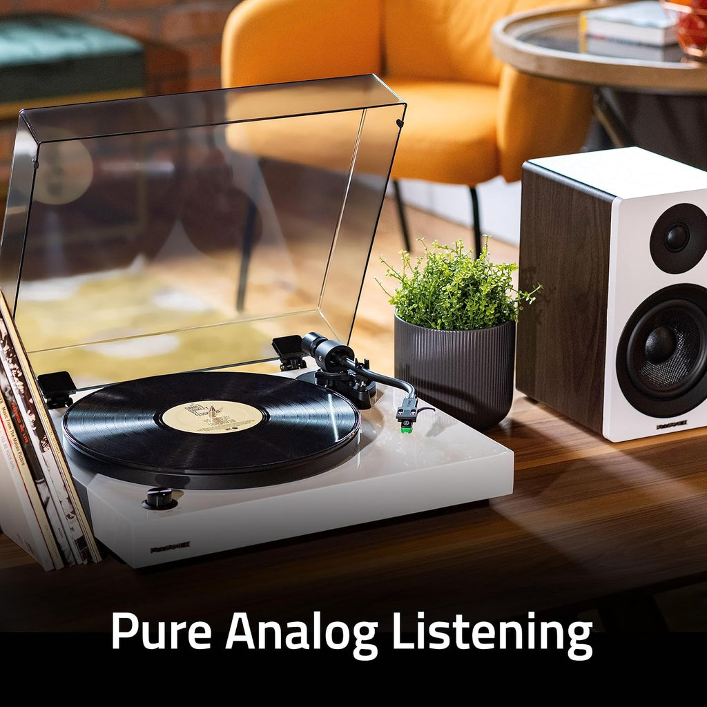 Fluance RT81+ Elite High Fidelity Vinyl Turntable Record Player  Audio Technica VM95E Cartridge  Anti-Resonant Platter  Acrylic Mat  Phono Preamp Wood Plinth Adjustable Isolation Feet - Natural Walnut