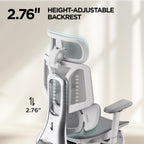 Hbada E3 Air Ergonomic Office Chair, Big and Tall Office Chair - with 3-Zone Dynamic Lumbar Support, 3D Adjustable Headrest, 3D Adjustable Armrests, Swivel, Grey(No Footrest)