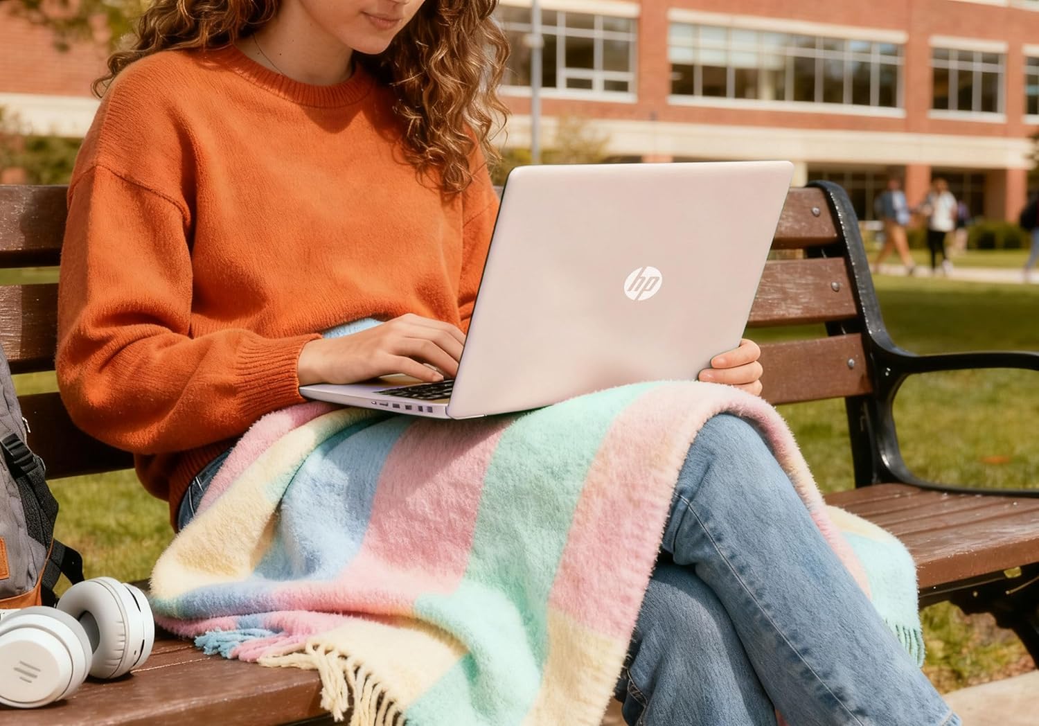 HP 14″Rose Gold Lightweight Laptop  with Office 365 & Copilot AI  Intel Processor  4GB RAM Memory  64GB SSD + 1TB Cloud Storage