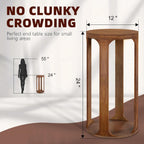 Wooden Drink Table, Pedestal Round End Table, Walnut Brown Nightstand Accent Tables, Small Side Tables for Living Room Plant Stand, Bedroom, 12" x 24"