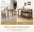 Sophia & William Dining Table Set for 4, Counter Height Table and Chairs Set of 4, Wood Kitchen Table Set with Bench and Chairs, Rectangular Breakfast Dining Set Space Saving,Rustic Caramel