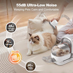 Afloia 6-in-1 Dog Grooming Kit, Pet Grooming Vacuum for Shedding, Dog Hair Vacuum with Clipper Nail Trimmer Grinder, Pet Brush Groomer at Home, Low Noise Cats Hair Remover, 1.5L Dust Cup, White