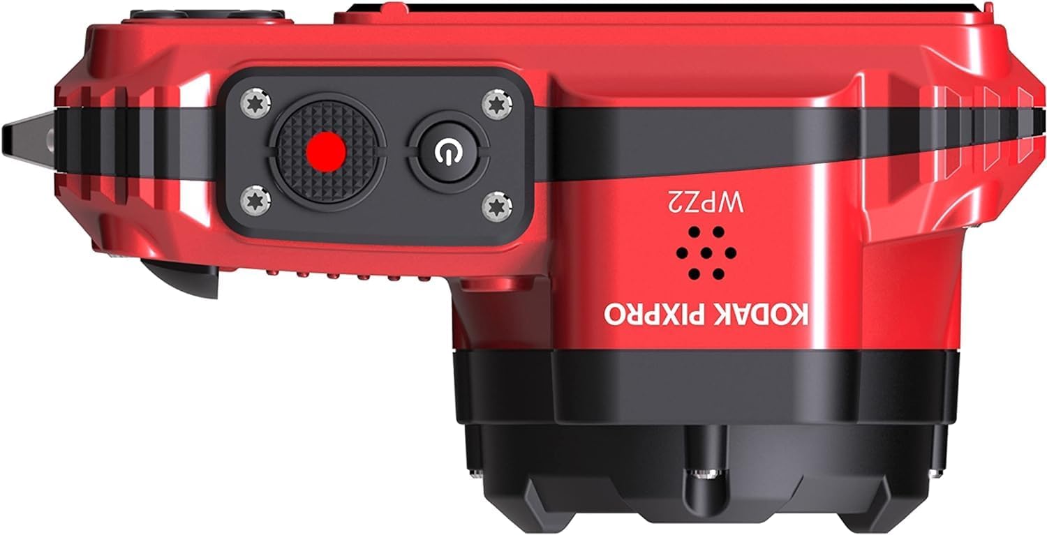 KODAK PIXPRO WPZ2 Rugged Waterproof Digital Camera  Red Bundles with Case  Monopod  Card Reader and More (9 Items)