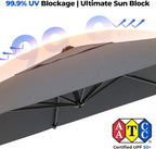 HOMSHADE 9x12FT Cantilever Patio Umbrella Outdoor with Base- Large Offset Heavy-Duty Aluminum Umbrella with 360° Rotation  6 Tilts  Windproof  3-Year Fade Resistance for Pool Deck  Rectangular  Grey