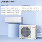 COSTWAY 18k Dual 2 Zone Mini Split Air Conditioner, 22 SEER2 7000 BTU+ 7000 BTU, 208-230V, Wifi Enabled Multi Zones Mini Split AC Heat Pump Full Set, Ductless Energy Star