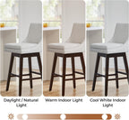 CHITA Bar Stools Set of 2, Counter Height Swivel Barstools, FSC Certified Morden Upholstered Fabric Counter Chairs with Back Support, 26.8" H Seat Height, Fabric in Ivory