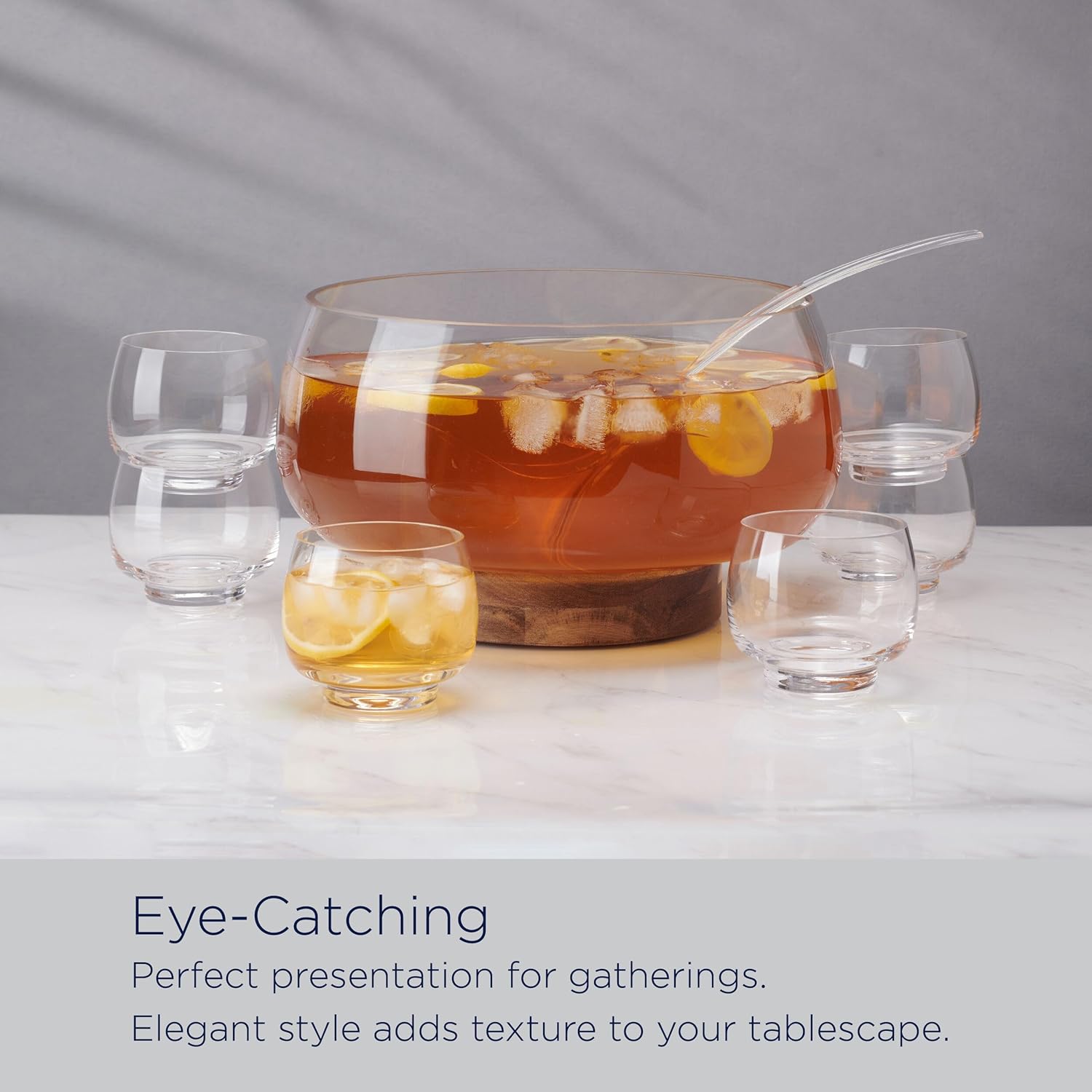 Mikasa Glenwood Party Punch Bowl Set with Punch Cups and Ladle, 8 Piece