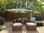 PURPLE LEAF 10ft Patio Umbrella Outdoor Square Large Cantilever Windproof Offset and Heavy Duty Sun Umbrella for Garden Deck Pool  Beige