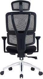 SUNLINE Elevate Office Chair - Ergonomic & Adjustable Lumbar Support System with Aluminum Base - 4D Curved Mesh Headrest & 3D Armrest Chair, Tilt Control