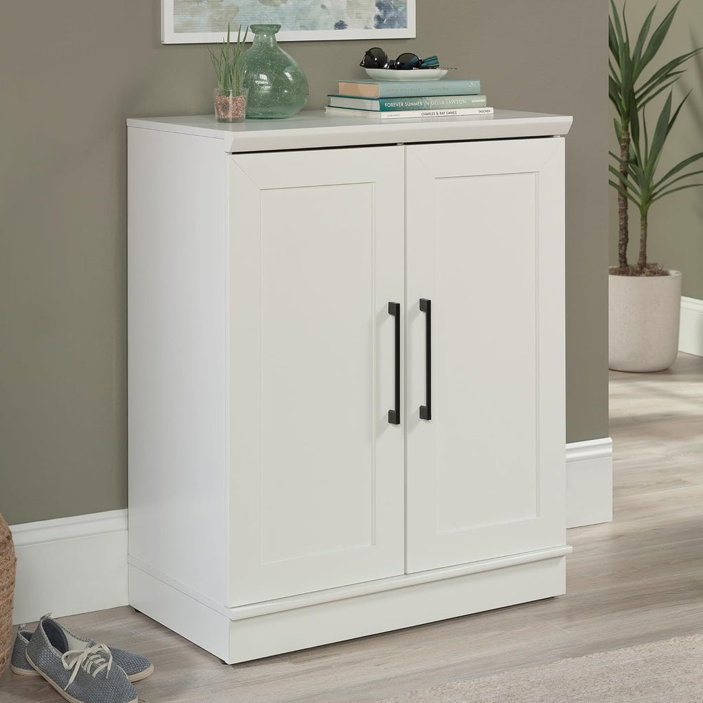 HomePlus Small Kitchen Pantry Storage Cabinet with Adjustable Shelves, Living Room Storage Cabinet, Soft White Finish