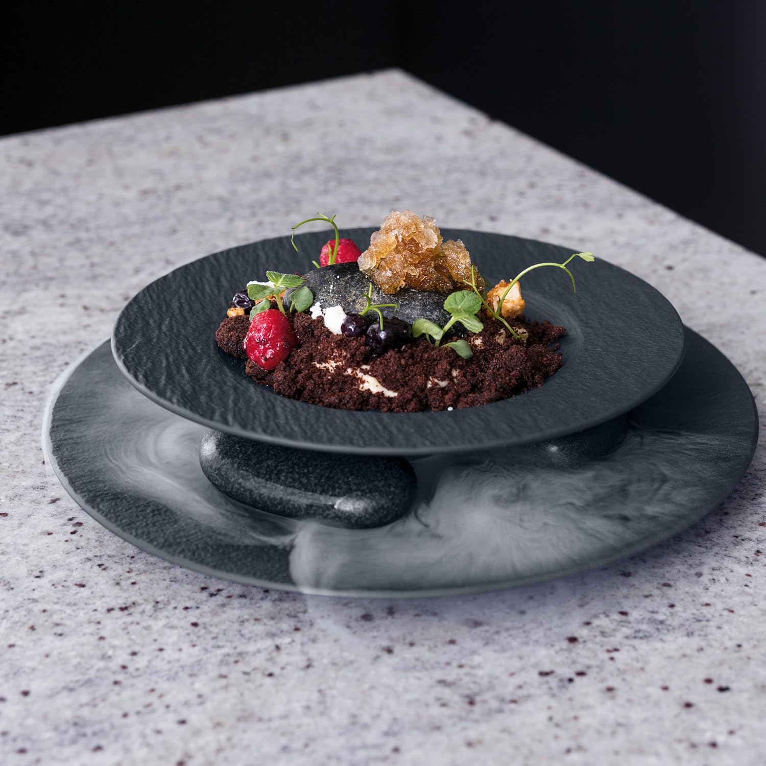 Villeroy & Boch Manufacture Rock Pasta Bowl, Set of 4, Premium Porcelain, Made in Germany, Black