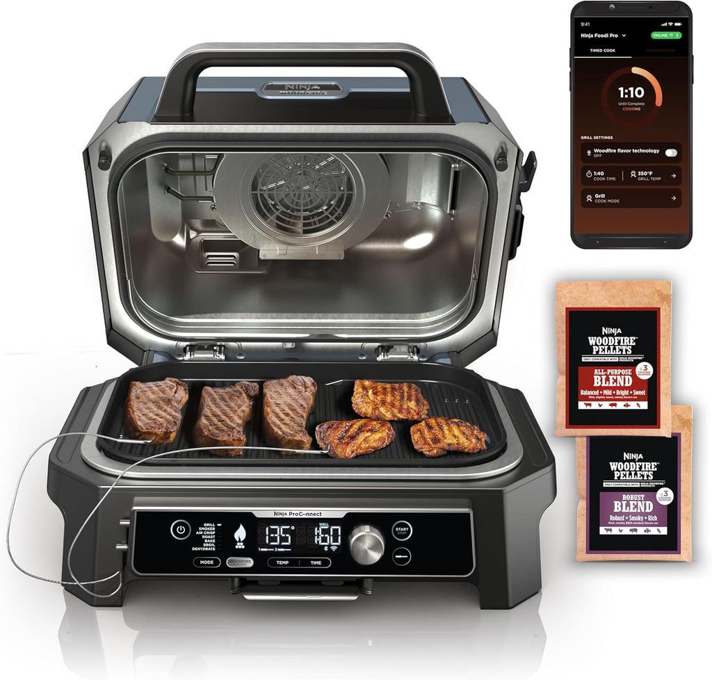 Ninja Woodfire Premium Grill Cover XL - Pro & OG951 Connect Premium XL Outdoor Grill & Smoker