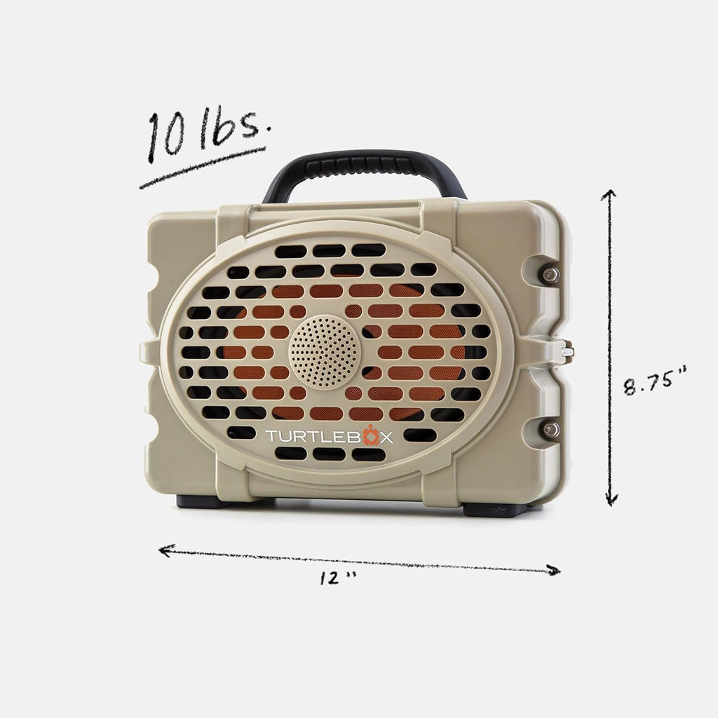 Turtlebox Original Gen 3: Portable Outdoor Bluetooth Speaker – Ultra-Loud (120dB)  Waterproof (IP67)  Rugged  Impact-Resistant  3-Day Battery | Party Mode: Unlimited Pairing for Stereo Sound  Tan