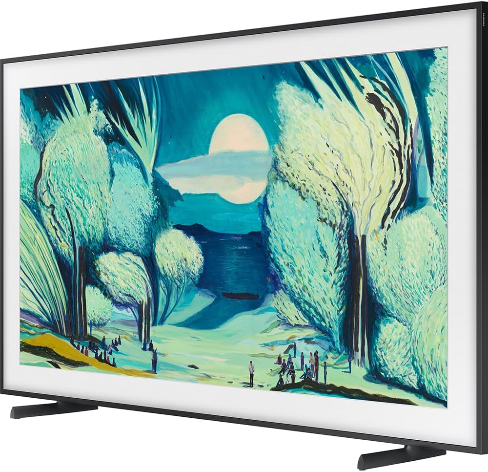 Samsung QN55LS03FA 55" The Frame QLED 4K AI TV (2025) Bundle with Modern White Bezel  CPS 26 Month Protection  Slim Flat Mount  2X HDMI Cables & Deco Gear Complete Home Theater Beginner's Guidebook