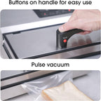 Vesta Precision Food Saver Vacuum Sealer Machine, 95kPa Commercial Grade Vacuum Sealer for Food, 12" Wide Sealing Bar & Smart Seal Design, Ideal for Sous Vide, includes Patented Cutter Box with Bags
