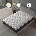 Queen Mattress, 14 Inch Hybrid Mattress in a Box with Individual Pocket Spring, Gel Memory Foam and Euro Top, Medium Firm Feel with Motion Isolation, Pressure Relief, Edge Support,Queen Size Black