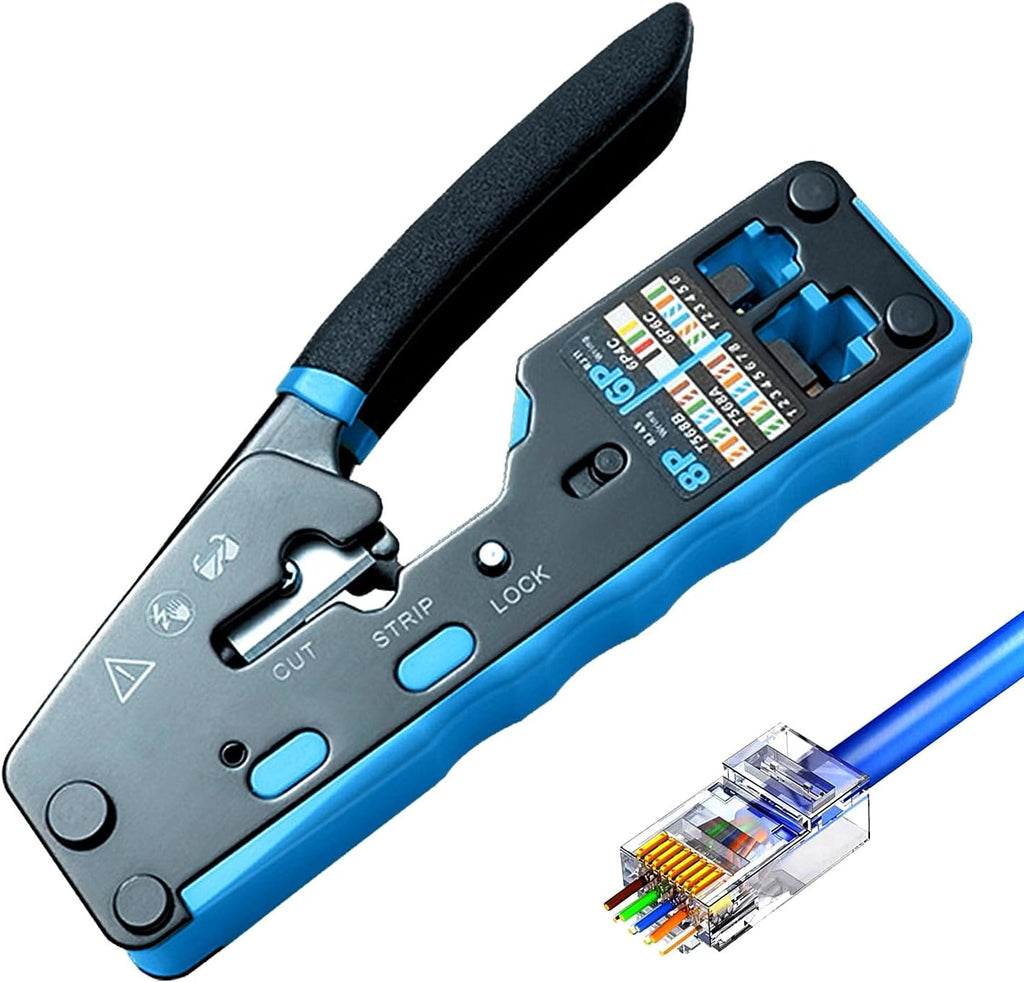 Gaobige Network Tool kit, Cat6 Cat5e Cat5 Crimping Tool RJ45 Crimp Tool kit, Pass Through rj45 Crimper, Wire Tracker, 110/88 Punchdown Tool, Cat6 Pass Through Connectors