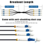 500 Feet (150 Meters) 4 Core Industrial TPU LC to LC Outdoor Armored Fiber Optic Cable  4 Strands OS2 Single Mode Fiber Patch Cable with LC Connectors  9/125um  OD-5mm  Direct Burial LC-LC
