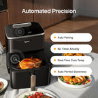 Typhur Sync 8QT AI Smart Air Fryer with Built-in Wireless Meat Thermometer, 9-in-1 XL Non Toxic Ceramic Airfryer, 450°F Max, Cooks 6lb Whole Chicken, Quiet & Dishwasher Safe, 120V