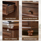 Farmhouse Nightstand Set of 2 with Charging Station, 24" Wide End Table with 3 Drawers,Dresser for Bedroom,Bed Side Table Chest of Drawers Cabinet,Wood Brown Night Stand for Living Room