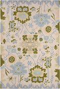 Handmade Oushak Wool Area Rug | Floral and Botanical Patterns in Soft Blue and Green | Luxurious Thick Pile for Living Room, Bedroom & Dining Room Decor (Blue & Green, 8' x 10')