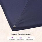 PURPLE LEAF 8' X 11.5' Right-left Tilt Patio Umbrella Swivel White Cantilever Umbrella with Tilt Aluminum Outdoor Umbrella with 360° Rotation for Deck Pool Garden, Navy Blue