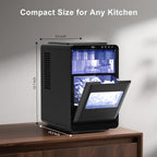 Northair Crescent ice Cube Machine 35Lbs/24H, 16Pcs in 12Mins  .Timer Portable Ice Maker for Home/Office/bar/Party(1, Black, 2.2L)