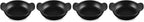 Le Creuset Enameled Cast Iron Gourmand Collection Set of 4 Mini Round Braiser,.3 qt., Matte Black