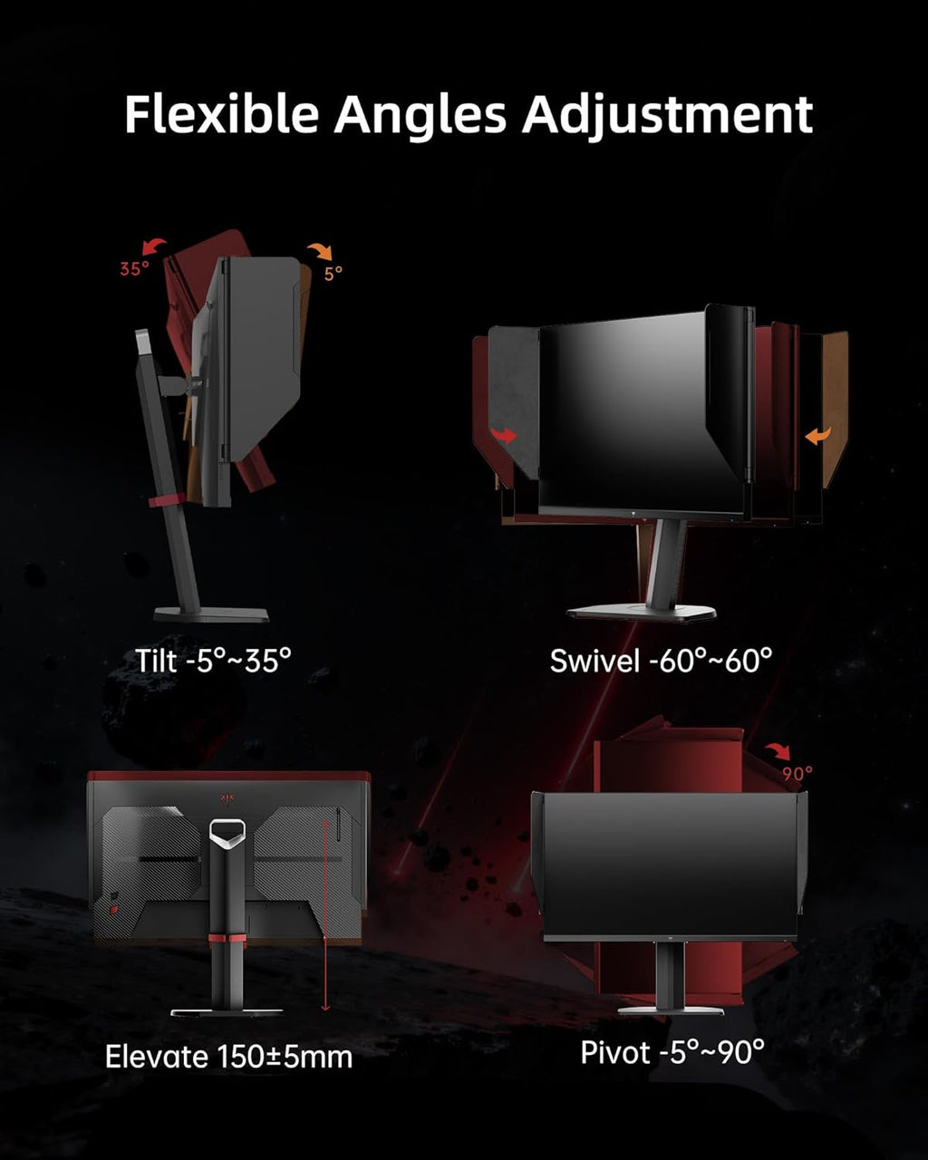 KTC 27M1 27 Inch Gaming Monitor  1440P Monitor with Speakers Built in  210Hz Monitors with Shielding Hood  Fast IPS  Adaptive Sync  130%sRGB  1MS(MPRT)  VESA Mount  Tilt/Swivel/Pivot/Height Adjustment