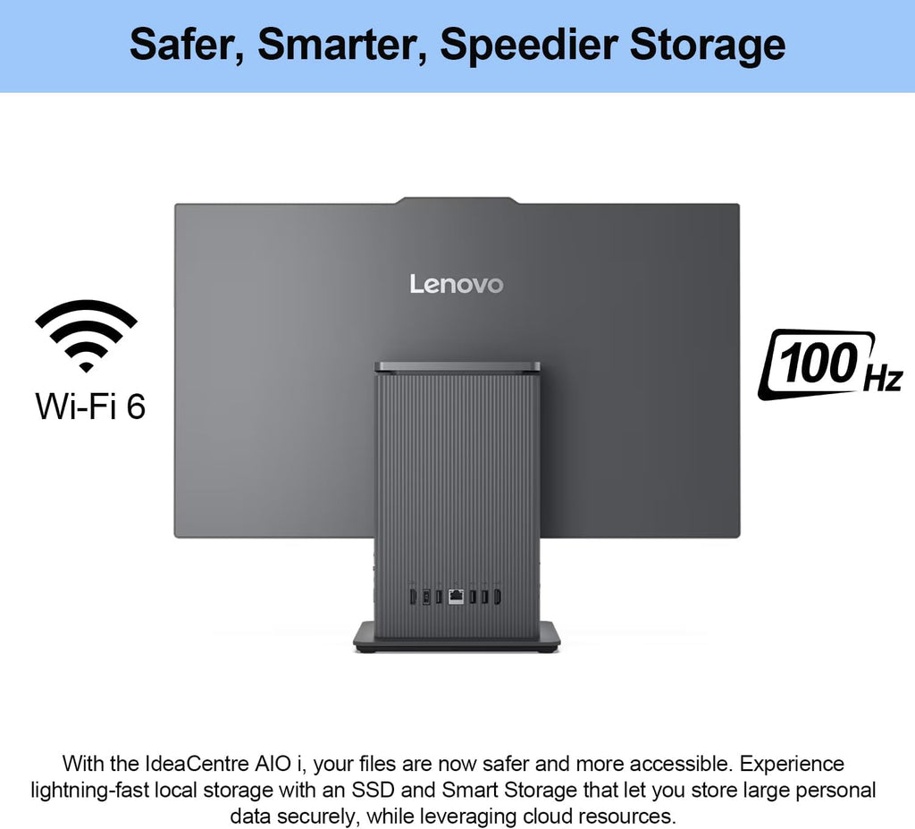 Lenovo 2024 IdeaCentre I All-in-One  27" FHD Touchscreen 100Hz  Intel Core i5-13420H  32GB DDR5 RAM  1TB SSD  Wireless Charging Base  Wireless KB & Mouse  Wi-Fi 6  Windows 11 Home  Grey
