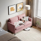 TYBOATLE Love Seat Mid Century Modern Small Loveseat for Living Room, 51" W Mini Little Upholstered 2-Seater Love Seats w/Iron Legs for Compact Small Space, Apartment, Bedroom, Dorm, Office (Pink)