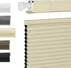 BERISSA Top Down Bottom Up Cordless Cellular Shades No Tools No Drill Blinds for Windows Shades for Indoor Windows Easy to Install,52" W x 52" H ?100% Blackout Beige...