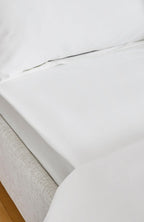 Christy Premium Sateen California King Sheets Set | Bedding Bundle | 100% Cotton | 500 Thread Count | Timeless Design | Super Soft and Silky Finish | White