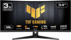 ASUS TUF Gaming 34” Ultra-Wide Curved Monitor (VG34VQ3B) – 21:9 QHD (3440x1440)  180Hz  1ms  Extreme Low Motion Blur Sync  FreeSync Premium  Speaker  90% DCI-P3  DisplayWidget Center  3 yr Warranty