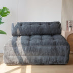 MAXYOYO Folding Sofa Bed, Convertible Sleeper Chair with Pilow Foldable Mattress with Back Support, Portable Fold Out Chair Bed Comfy Floor Sofa Lounge for Living Room Bedroom, Dark Grey, Double