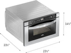 KoolMore 24 Inch Stainless-Steel Microwave Drawer with 1.2 cu. ft. Capacity, 1000W Power with 10 Custom Cooking Levels, Memory, and Timer Functions, Wall-Mounted with Flat Bottom (KM-MD-1SS)