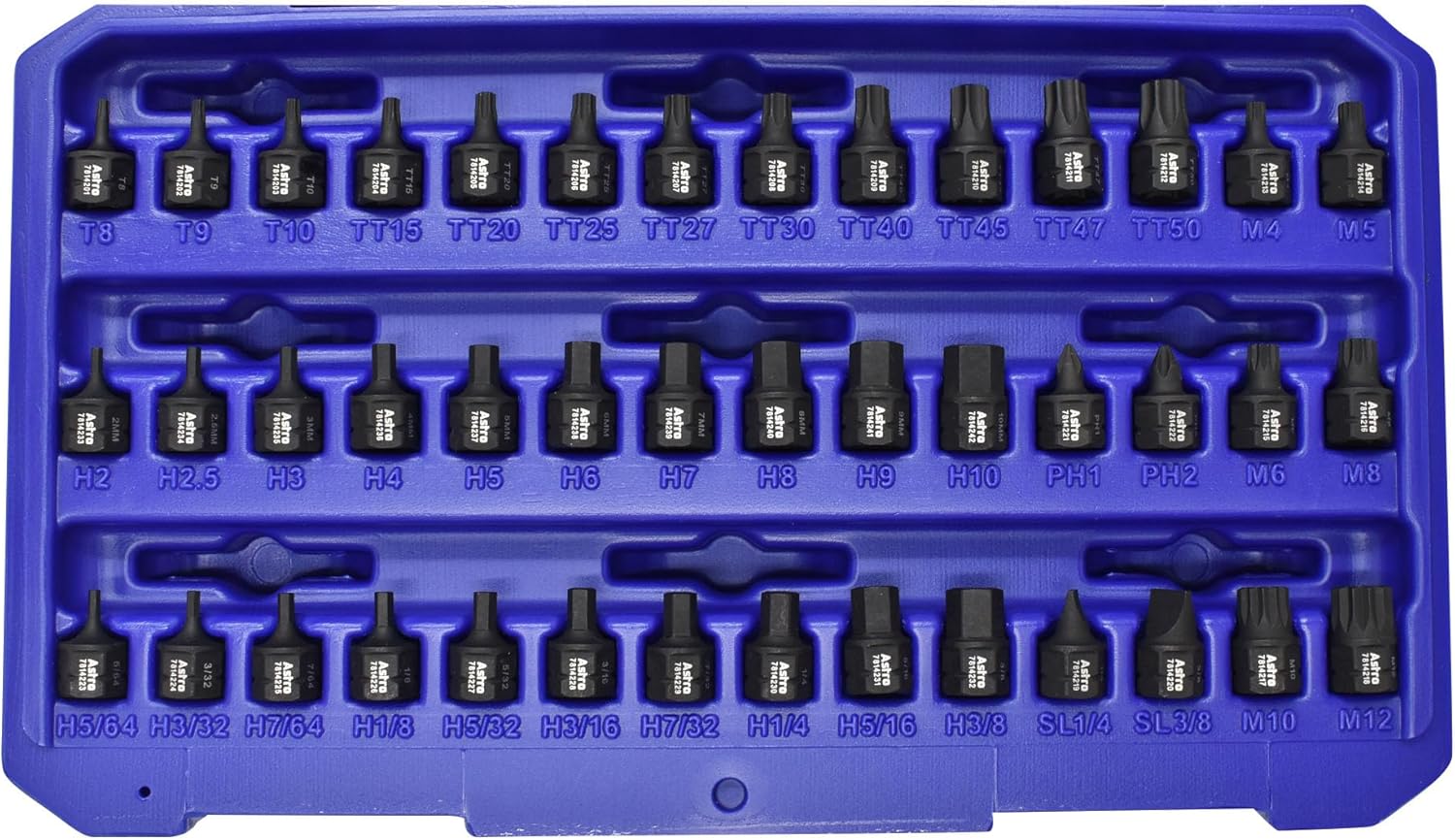 Astro Tools 78142 42pc 1/4" Drive Low Profile Nano Impact Bit Socket Set