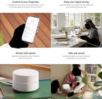Google WiFi - AC1200 - Mesh WiFi Router System Bundle (3-Pack) - 4500 Sq Ft Coverage - Retail Packaging - Easy Setup  Seamless Signal for Smart Home Devices - Snow